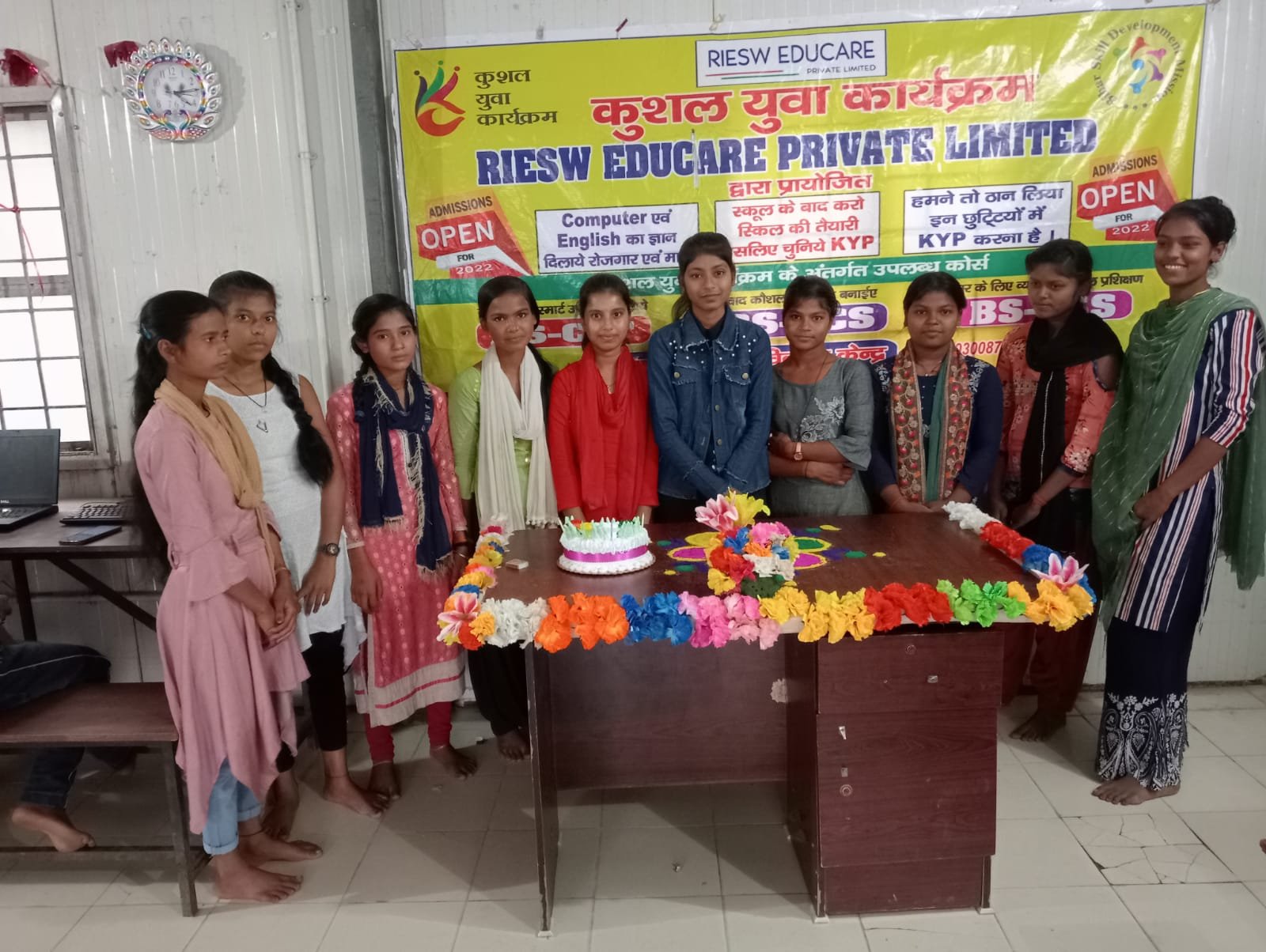 Young women trainees at a Kushal Yuva Karyakram centre